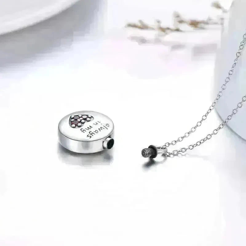 Sterling 925 Silver Heart Urn Engraved Cremation Necklace for Ashes - EX-STOCK CANADA