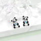 Sterling 925 Silver Panda Stud Ear Jacket Front Back Earrings - EX-STOCK Canada
