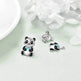 Sterling 925 Silver Panda Stud Ear Jacket Front Back Earrings - EX-STOCK Canada