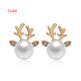 Stud Earrings Christmas Pearl Antlers Earrings EX-STOCK Canada 