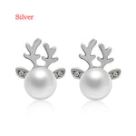 Stud Earrings Christmas Pearl Antlers Earrings EX-STOCK Canada 