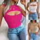 Summer Hollow Out Sleeveless Top Cropped Knitted Tank - EX-STOCK CANADA