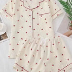 Summer Japanese Bubble Cotton Cute Orange Pajamas For Women - EX-STOCK Canada