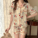 Summer Japanese Bubble Cotton Cute Orange Pajamas For Women - EX-STOCK Canada