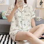 Summer Japanese Bubble Cotton Cute Orange Pajamas For Women - EX-STOCK Canada