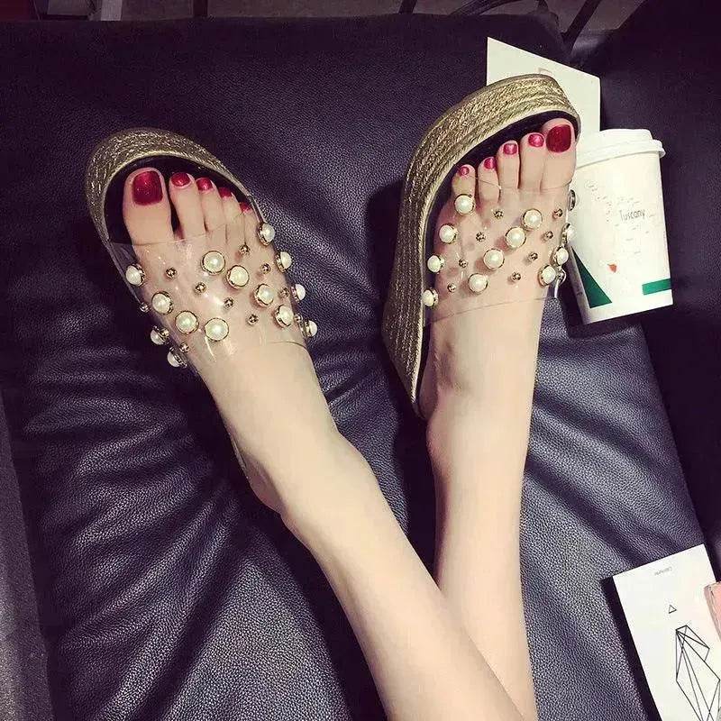 Summer Korean Style Thick-soled Wedge Slippers - EX-STOCK Canada