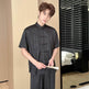 Summer Men's Pajamas Ice Silk Trousers Short Sleeve Suit  EX-STOCK CANADA