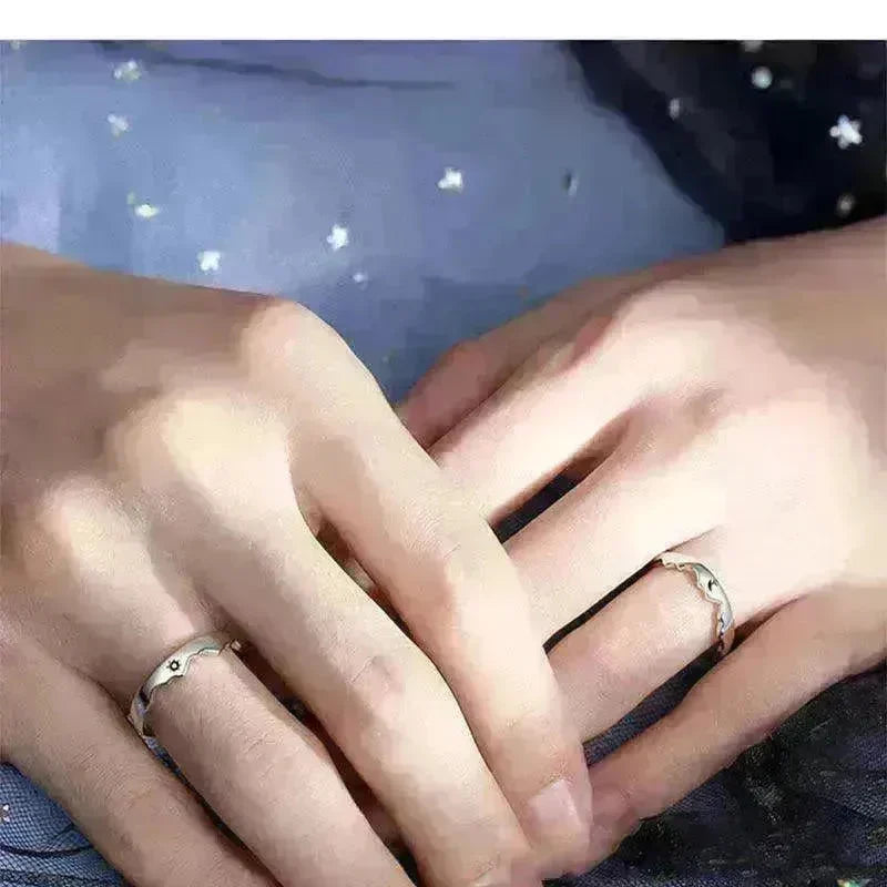 Sun Moon Couple Ring Sterling Silver Luxury Niche Design Sense Ring - EX-STOCK CANADA