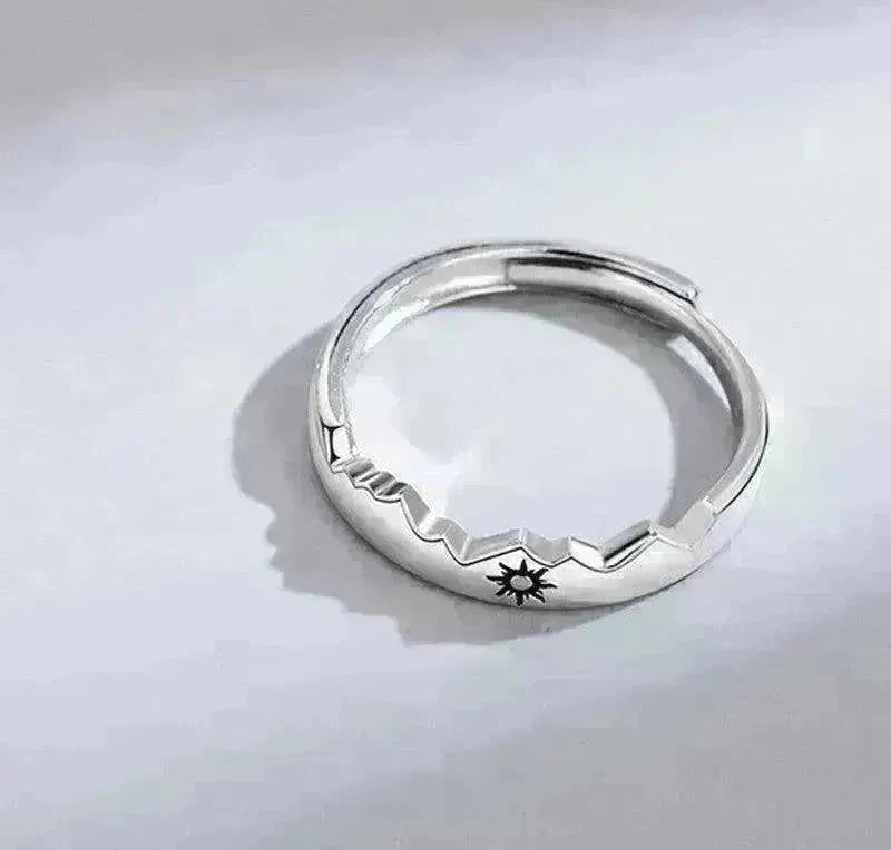 Sun Moon Couple Ring Sterling Silver Luxury Niche Design Sense Ring - EX-STOCK CANADA