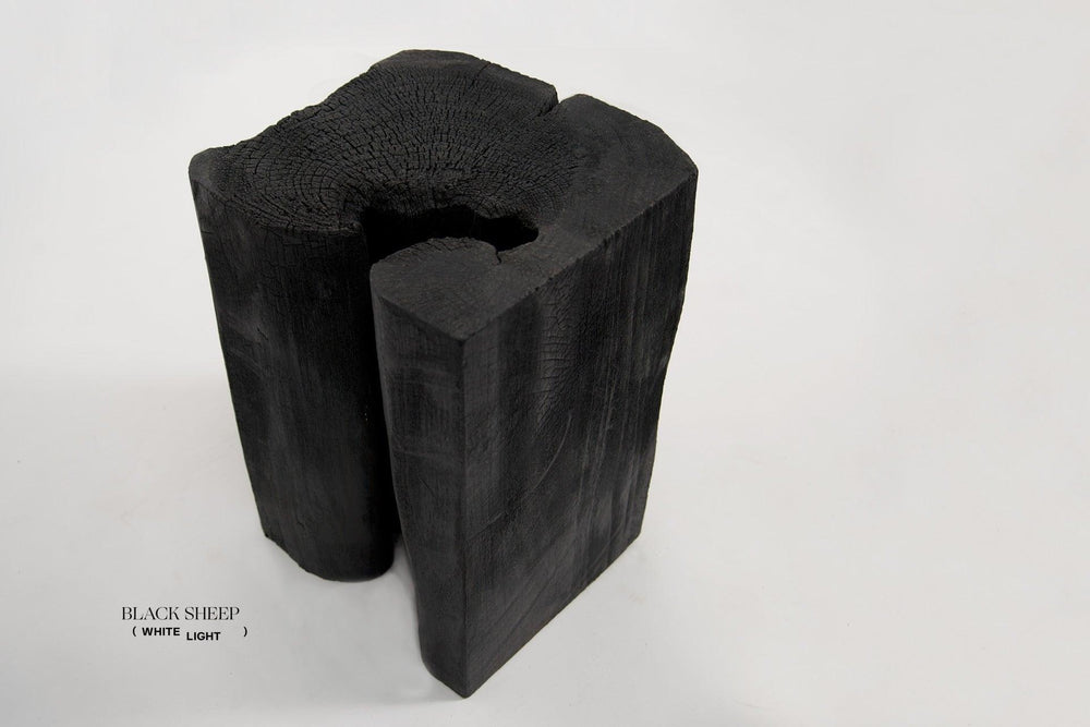 Table d'appoint carrée ou tabouret en teck brûléEX-STOCK Canada 