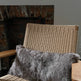 Housse de coussin en peau de mouton islandaise ton taupe carré raséEX-STOCK Canada 