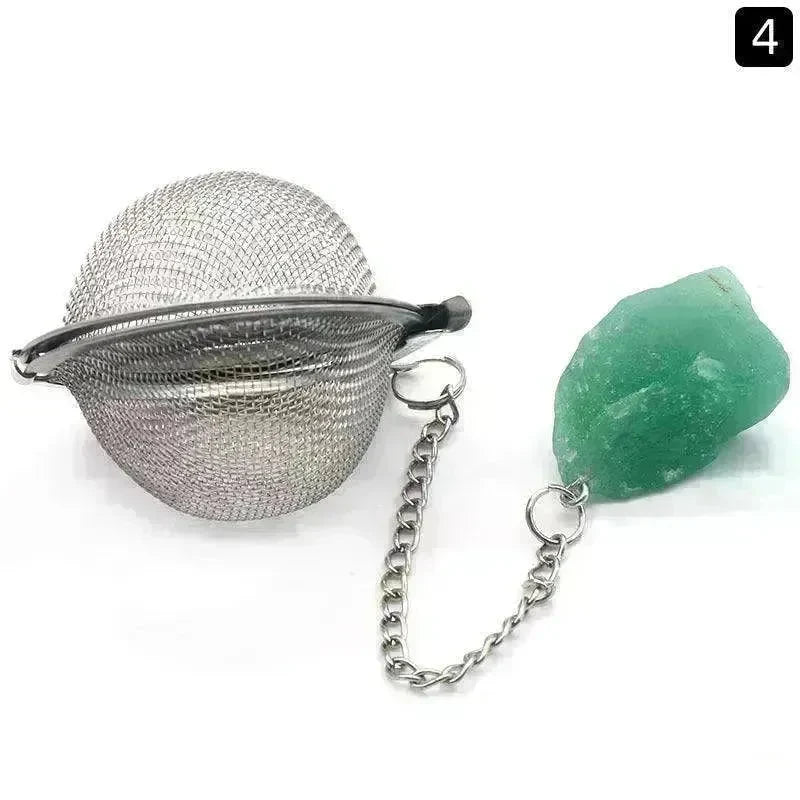 Tea Filter Natural Raw Gemstone Filter Ball Stew Ingredients Ball Stainless Steel - EX-STOCK CANADA