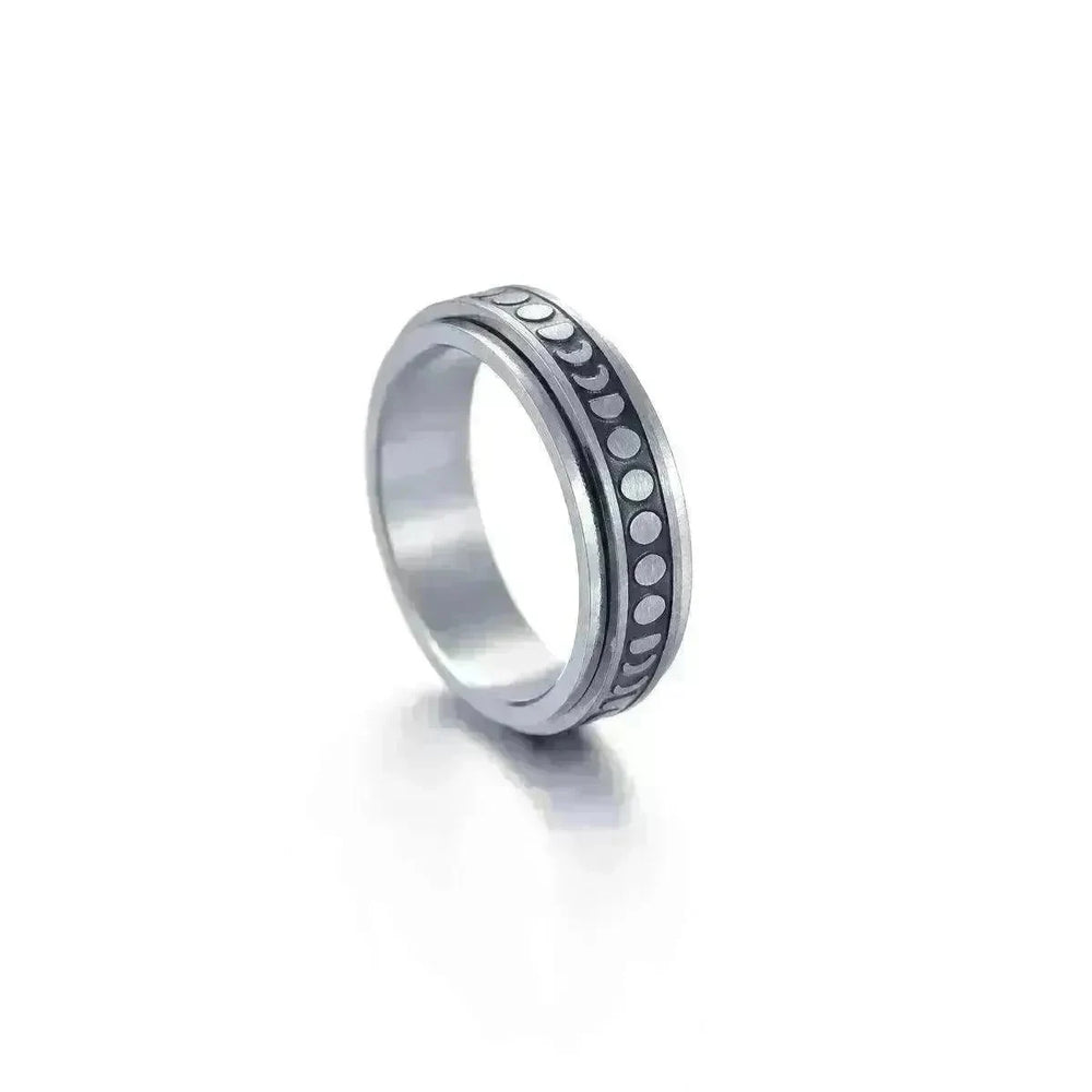 The Stars And The Moon Rotating Titanium Steel Women Ring - EX-STOCK CANADA