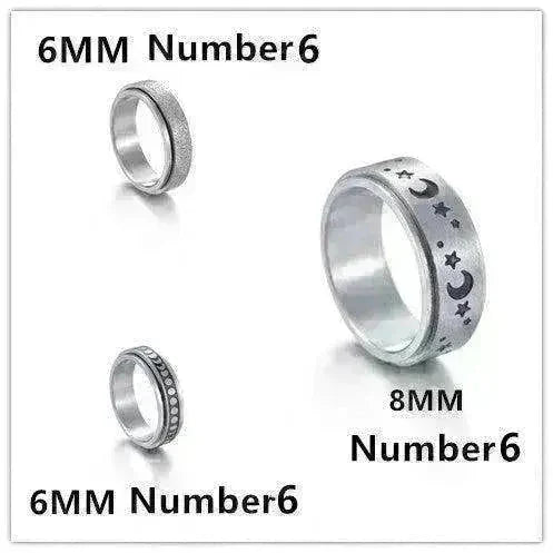 The Stars And The Moon Rotating Titanium Steel Women Ring - EX-STOCK CANADA