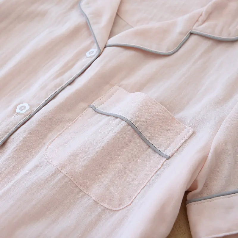 Three-piece Cotton Gauze Pajamas For Women - EX-STOCK Canada