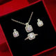 Three-piece Fashion Micro Inlaid Zircon Suit Women Necklace Earring Ring - EX-STOCK CANADA