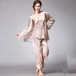 Three-piece silk pajamas for women - EX-STOCK Canada