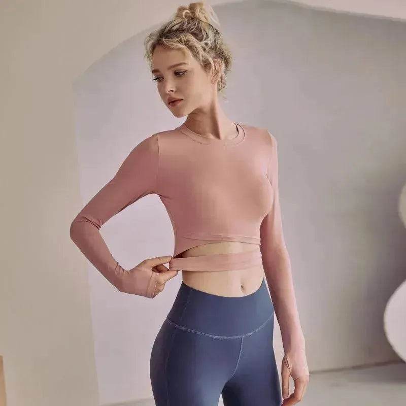 Vêtements de sport moulants laissant apparaître le nombril pour course, gym et yoga - EX-STOCK Canada