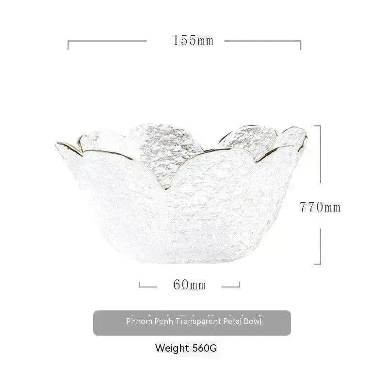 Traditional Japanese Style Hammer Pattern Petal Glass Bowl Set - EX-STOCK CANADA