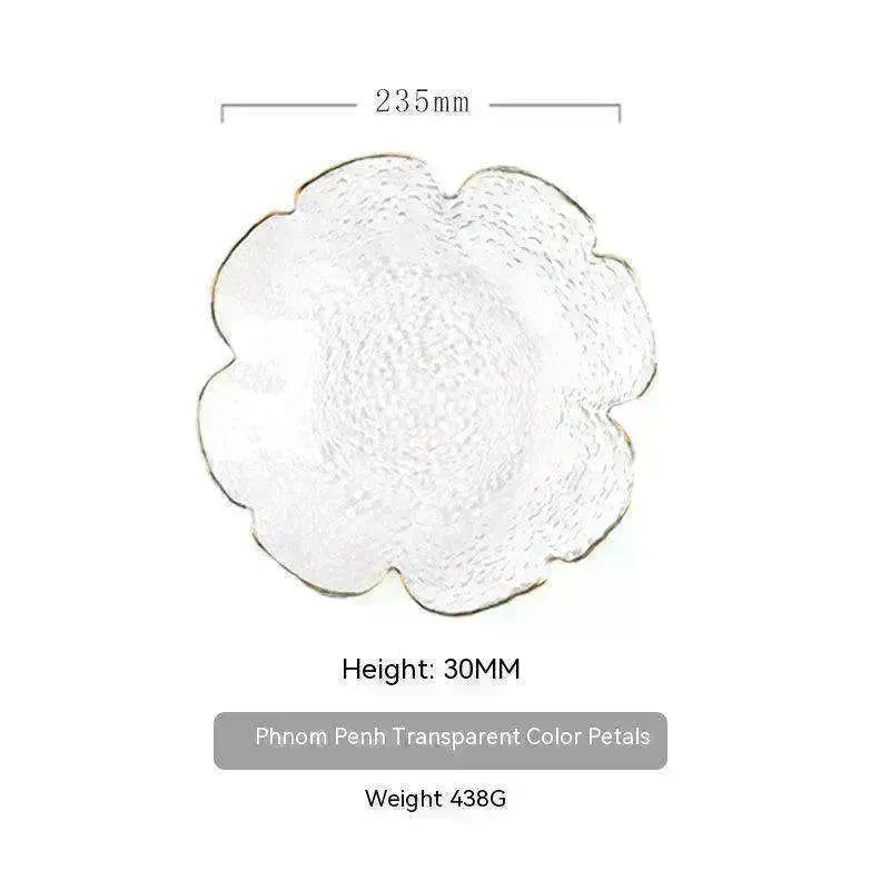 Traditional Japanese Style Hammer Pattern Petal Glass Bowl Set - EX-STOCK CANADA