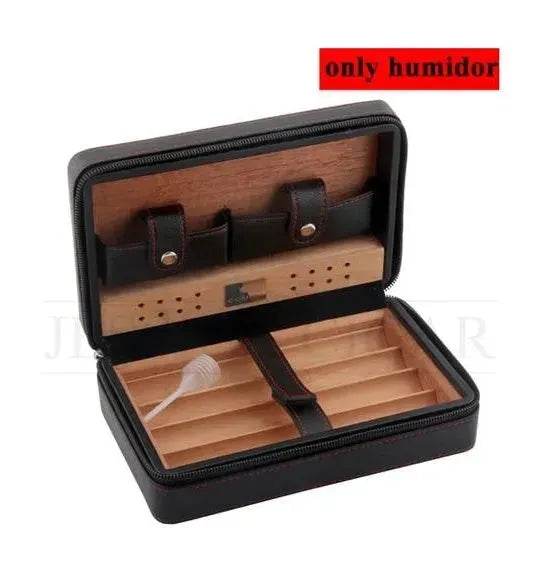 Humidificateur de cigares de voyage - Meilleure boîte humidificateur de cigares en cuir portable pour le voyage - EX-STOCK Canada