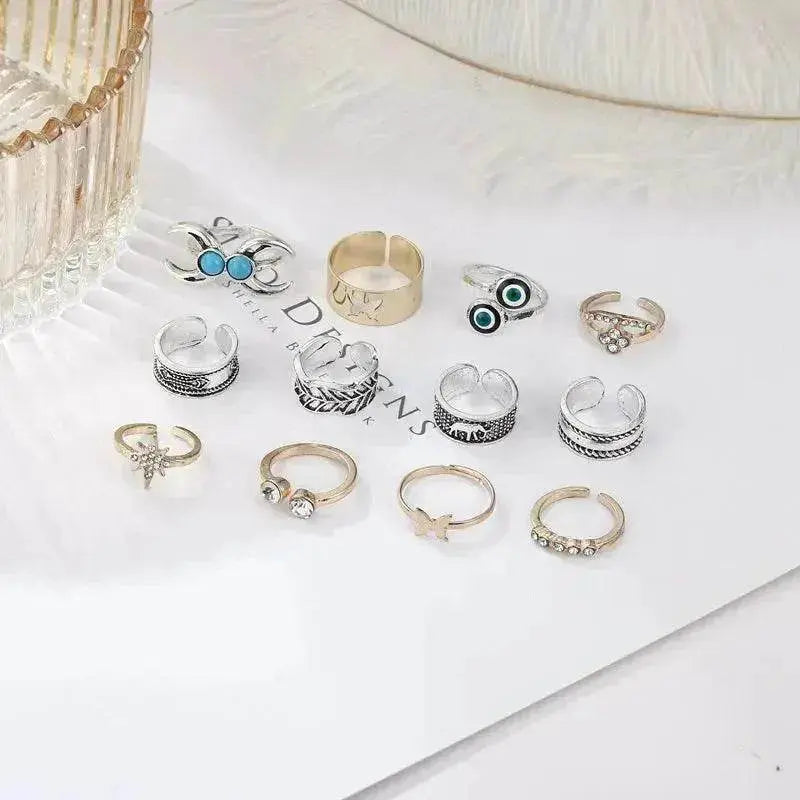 Turquoise Two-tone 12 Pieces Suit Toe Ring - EX-STOCK Canada