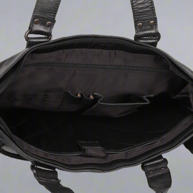 Bolsa de cuero para portátil tipo mensajero con dos asasEX-STOCK Canada 