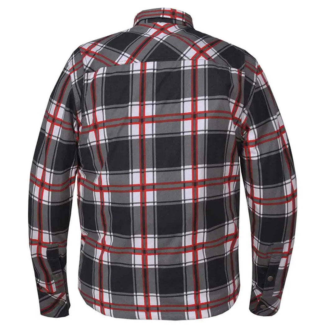 Camisa de montar blindada de franela roja y blanca para hombres Unik InternationalEX-STOCK Canada 