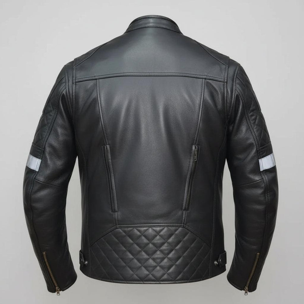 Unik International Men's Reflective Stripe Motorcycle Jacket 