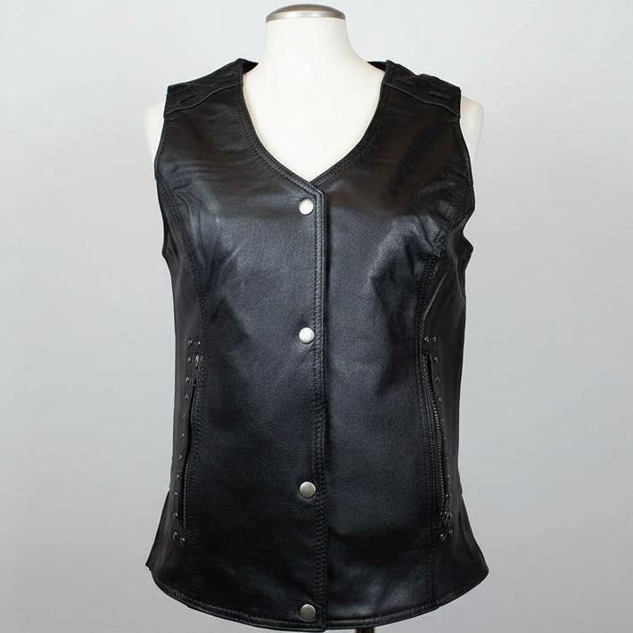 Unik International Women's Studded Fringe Vest 