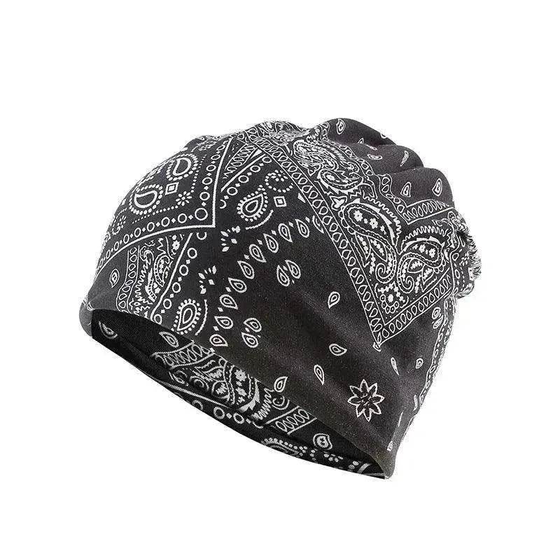 Unisex Autumn Windproof Earmuff Head Cashew Flower Print Pile Hood Hat - EX-STOCK Canada