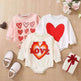 Unisex Baby's Valentine's Day Three Series Of Love Long-sleeved Triangle Rompers - EX-STOCK Canada