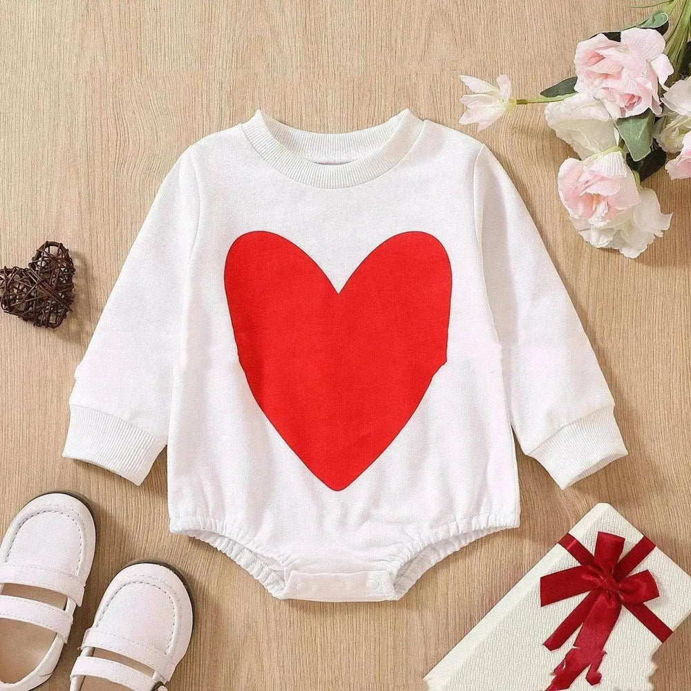 Unisex Baby's Valentine's Day Three Series Of Love Long-sleeved Triangle Rompers - EX-STOCK Canada