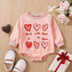Unisex Baby's Valentine's Day Three Series Of Love Long-sleeved Triangle Rompers - EX-STOCK Canada