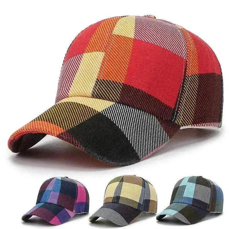Unisex Outdoor Plaid Print Baseball Style Hat - EX-STOCK Canada
