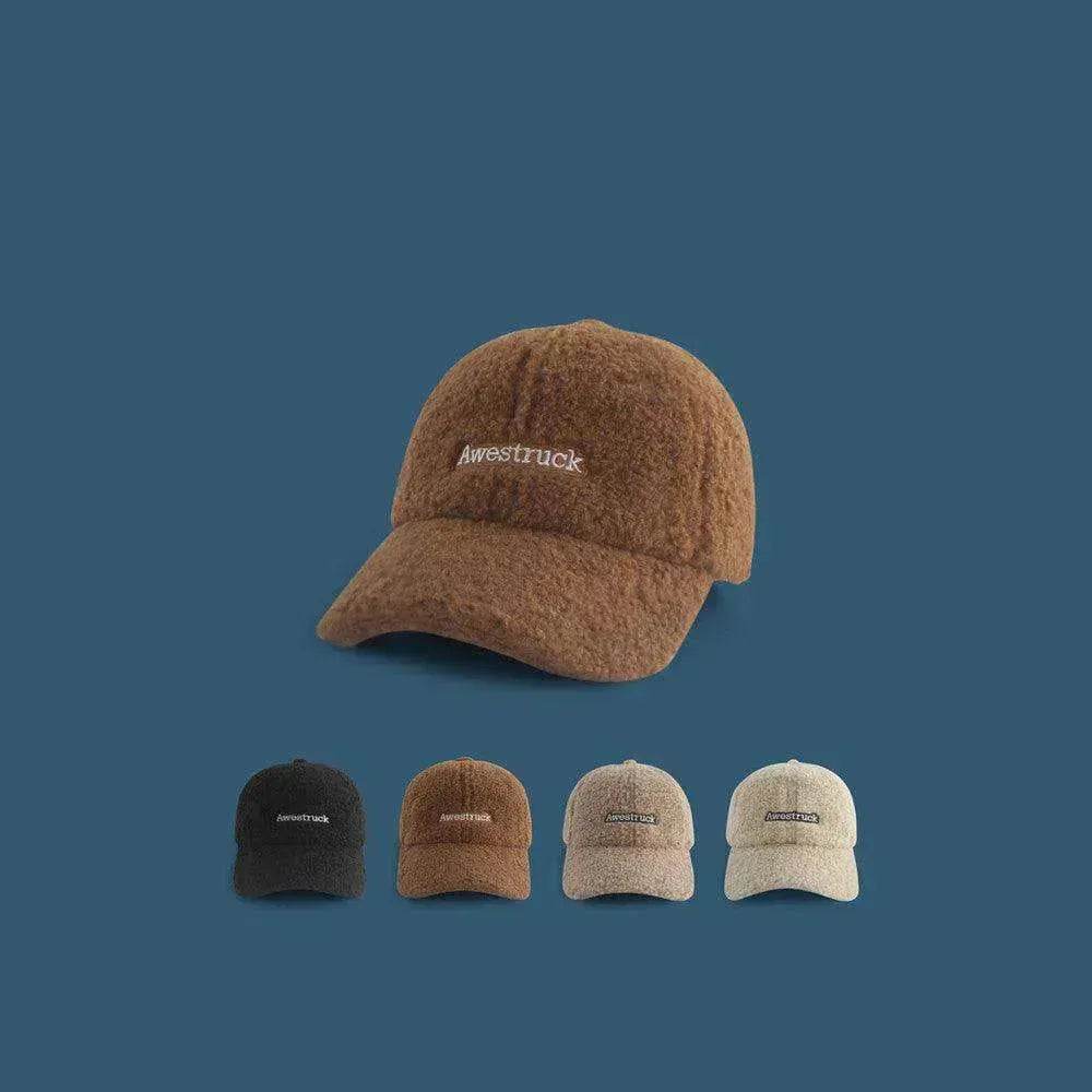 Unisex Unique Design Of Lamb Wool Alphabet Plush Hat - EX-STOCK Canada