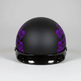 Casque demi-visage VOSS 707FRP noir Crâne et Rose avec visière 