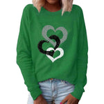 Valentine's Day Love Print Round Neck Long Sleeve Sweater - EX-STOCK Canada