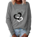 Valentine's Day Love Print Round Neck Long Sleeve Sweater - EX-STOCK Canada