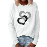 Valentine's Day Love Print Round Neck Long Sleeve Sweater - EX-STOCK Canada