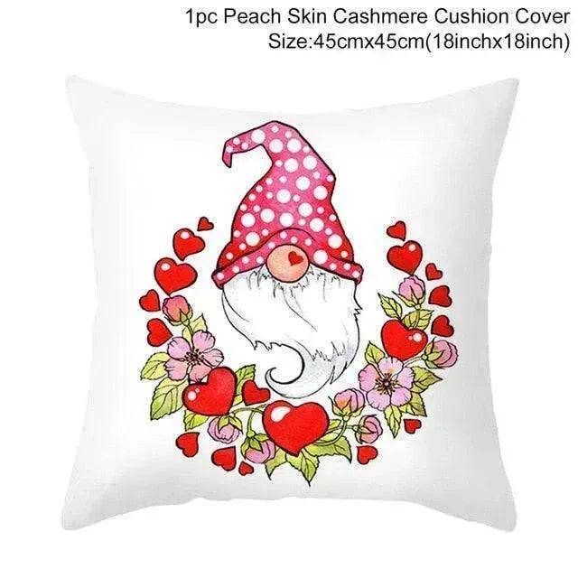 Valentine's Day Red Cartoon Letter Series Peach Skin Sofa Pillowcase - EX-STOCK Canada