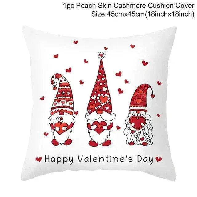Valentine's Day Red Cartoon Letter Series Peach Skin Sofa Pillowcase - EX-STOCK Canada