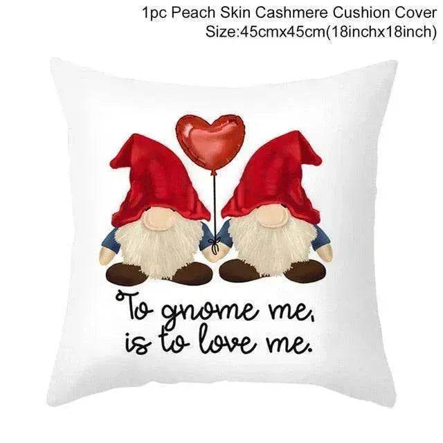Valentine's Day Red Cartoon Letter Series Peach Skin Sofa Pillowcase - EX-STOCK Canada