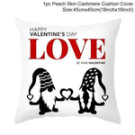 Valentine's Day Red Cartoon Letter Series Peach Skin Sofa Pillowcase - EX-STOCK Canada