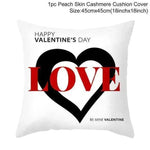 Valentine's Day Red Cartoon Letter Series Peach Skin Sofa Pillowcase - EX-STOCK Canada