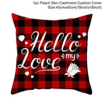 Valentine's Day Red Cartoon Letter Series Peach Skin Sofa Pillowcase - EX-STOCK Canada