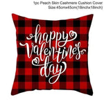 Valentine's Day Red Cartoon Letter Series Peach Skin Sofa Pillowcase - EX-STOCK Canada