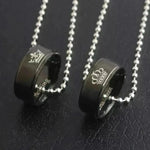 Valentine's Day Simple Crown Her King His Queen Couple Ring Pendant Necklace - EX-STOCK CANADA