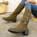 Versatile Riding European And American Trendy Unique Mid-calf Boots EX-STOCK Canada 