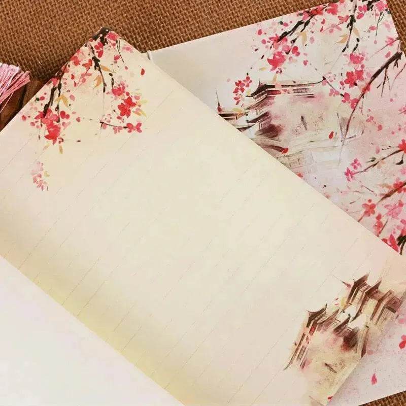 Livre relié à la ligne de style chinois rétro à l'aquarelle - EX-STOCK Canada